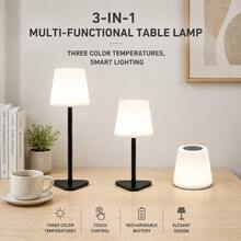 LED Wireless Touch Bathroom Table Lamp, USB-C Interface, Sensitive Touch Switch, 3 Color Light/Stepless Dimming, Portable Night Light, Room Decor, Detachable 3-In-1 Function, Modern Design, Suitable For Living Room/Bedroom/Children's Room/Bathroom/Bar Decor, Ideal Holiday Gift - Desk Lamp - View 9