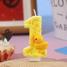 3D Mini Yellow Duck Theme Candles, Cake Decor, 0-9 Number Candles, Cake Toppers, Birthday Party Cake Decorations 0-1-2-3-4-5-6-7-8-9 - Style a - View 15