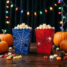 10/20/40pcs Spider Web Popcorn Boxes, 3.14x2.36x4.3 Inch Red & Blue Spider Print Wavy Edge Paper Popcorn Containers, Snack Candy Chips Nuts Gift Boxes, Hero Birthday Halloween Carnival Movie Night Theme Party Decorations - View 4