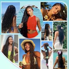 Eulisi Human Braiding Hair For Boho Braids 110g 20 Inch Deep Water Wave Bulk Human Boho Hair For Braiding No Weft 12A Wet And Wavy Curly Human Hair Extensions 2 Bundles/Pack Natural Color - Natural Black - View 11