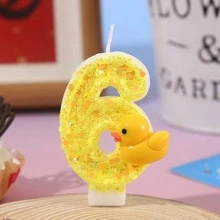 3D Mini Yellow Duck Theme Candles, Cake Decor, 0-9 Number Candles, Cake Toppers, Birthday Party Cake Decorations 0-1-2-3-4-5-6-7-8-9 - Style a - View 14