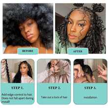 Eulisi Human Braiding Hair For Boho Braids 110g 20 Inch Deep Water Wave Bulk Human Boho Hair For Braiding No Weft 12A Wet And Wavy Curly Human Hair Extensions 2 Bundles/Pack Natural Color - Natural Black - View 9