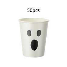 10pcs/30pcs/50pcs Halloween White Ghost Face Paper Cups (9oz) Horror Theme Paper Cups, Suitable For Hot Or Cold Drinks, Perfect For Halloween Parties, Day Of The Dead Celebrations And Birthday Parties To Serve Coffee, Juice Or Snacks - Multicolor - View 7