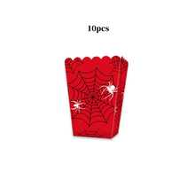 10/20/40pcs Spider Web Popcorn Boxes, 3.14x2.36x4.3 Inch Red & Blue Spider Print Wavy Edge Paper Popcorn Containers, Snack Candy Chips Nuts Gift Boxes, Hero Birthday Halloween Carnival Movie Night Theme Party Decorations - View 9