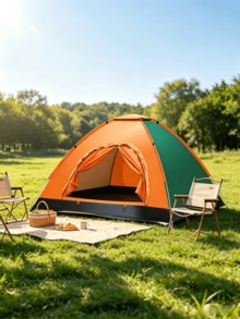 1pc Portable Outdoor Tent, Suitable For 1-3 People, Easy To Set Up, Foldable, Easy To Store, Rainproof, Sun-Proof And Mosquito-Proof, Equipped With Mesh Screen, Comes With Storage Bag, Suitable For Outdoor Camping And Courtyard Parties - Multiple Specifications - View 1