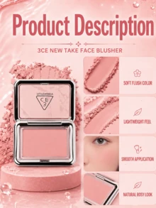 3CE Style Blush #Silky Peach Pink 4.5g, Fine Powder That Blends Smoothly Without Fallout, Softly Enhances Complexion, Suitable For Daily Light Makeup On All Skin Tones - #SLIDE SLOWLY - View 8