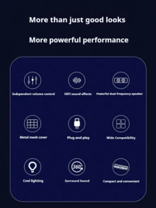 AULA N-170 Gaming Desktop Speaker, Wired Computer Soundbar With Subwoofer For Home PC Gaming - View 7