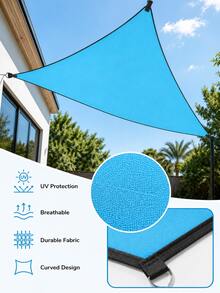 1pc Triangular Sunshade, With UV Protection, For Outdoor Spaces Like Terraces, Gardens And Decks,UV-Blocking Waterproof Polyester Sun Shade Sail, Suitable For Patio, Garden, Swimming Pool, Outdoor Camping, Includes DIY Installation Ropes - Multicolor - View 5