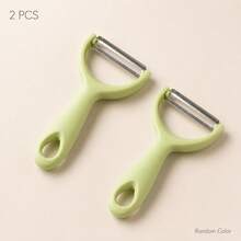 2Pcs Stainless Steel Vegetable Peelers, Cheese Slicers & Cabbage Shredders, Multifunction Kitchen Tools For Potatoes, Carrots, Cucumbers, Cheese And Daily Food Preparation - Green - View 9