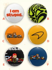 1pc/6pcs 4.4cm F1 Racing Pixel Art Button Pin Badge, Race Car Themed Brooch Pins, Decor Accessories For Clothes Backpack Lanyard Holiday Gift, Back To School Gift - Multicolor - View 15