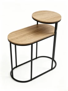 1pc Oval Multi-Layered Side Table, Storage Cabinet For Sofa Gaps, Simple Household Iron Floor Storage Corner Table. - Multicolor - View 10