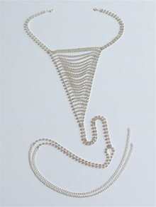 1PC Sexy Shiny Multi-Layer Rhinestone Waist Chain Shorts Chain, Beach Party Valentine's Day Body Chain, Fashion Women's Jewelry Accessory - Silver - View 2