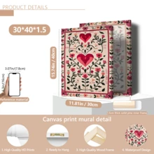 1 pieza Póster de arte de pared vintage, patrón de corazón dibujado a mano, pintura de boda del Día de San Valentín, regalo de arte de pared romántico para ella, impresión de aniversario, enmarcado o sin enmarcar, decoración de habitación/hogar, decoración de apartamento de dormitorio universitario, regalo de decoración de pared de dormitorio - A - Ver 18