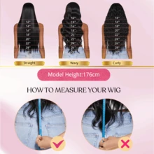 200%密度 5*5 13*4 34吋 波浪捲蕾絲前頂假髮 穿戴即用 預剪 HD 透明蕾絲前頂 從耳到耳 巴西處女髮 預拔 中分 易穿戴 真人前頂假髮 無膠編織假髮 女用 混色髮 - 自然色&黑色系 - 查看 39