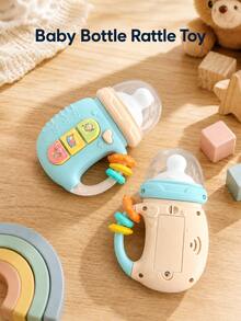 1pc Baby Pacifier Rattle Toy, Sensory Teether With Light & Music, Soothing Newborn Infant Rattle Shaker Toy - Multicolor - View 8