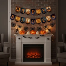 Halloween Dekorationen - Happy Halloween Banner | HALLOWEEN Party Dekorationen für Innen und Außen - Trunk Or Treat Hintergrund Girlande für Außen | Hängende Partyartikel Zubehör für Halloween - A - Übersicht 4