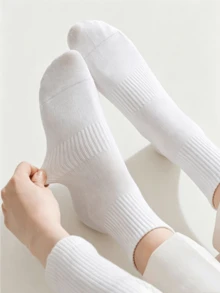 10 Pares de Meias Invisíveis Femininas, Meias Invisíveis Brancas Fofas, Presente de Natal - Branco - Visão 3