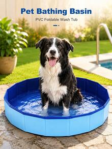 Portable Foldable Pet Bath Tub, PVC Composite Material Dog Bath Tub And Foldable Pet Swimming Pool, Lightweight Indoor/Outdoor Home Essential, Suitable For Dogs And Cats, Ideal For Travel, Beach, Camping, Hiking, Poolside Cleaning And Pet Bathing - Multicolor - View 3