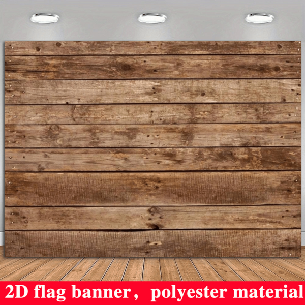 2D Flat Brown Wood Texture Background, Wooden Floor Wall Backdrop For Wedding, Bridal Shower, Birthday Party Banner Decoration, Photography Studio Prop