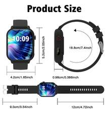 NcmRyu Set Jam Tangan Pintar Olahraga + Earphone, Layar HD 1,83 Inci, Jam Tangan Pintar Unisex, Baterai 260mAh, Penghitung Kalori, Berbagai Mode Olahraga, Notifikasi Pesan dan Panggilan, Jam Tangan Pintar Gaya Olahraga Kompatibel dengan Android dan iOS - View 6