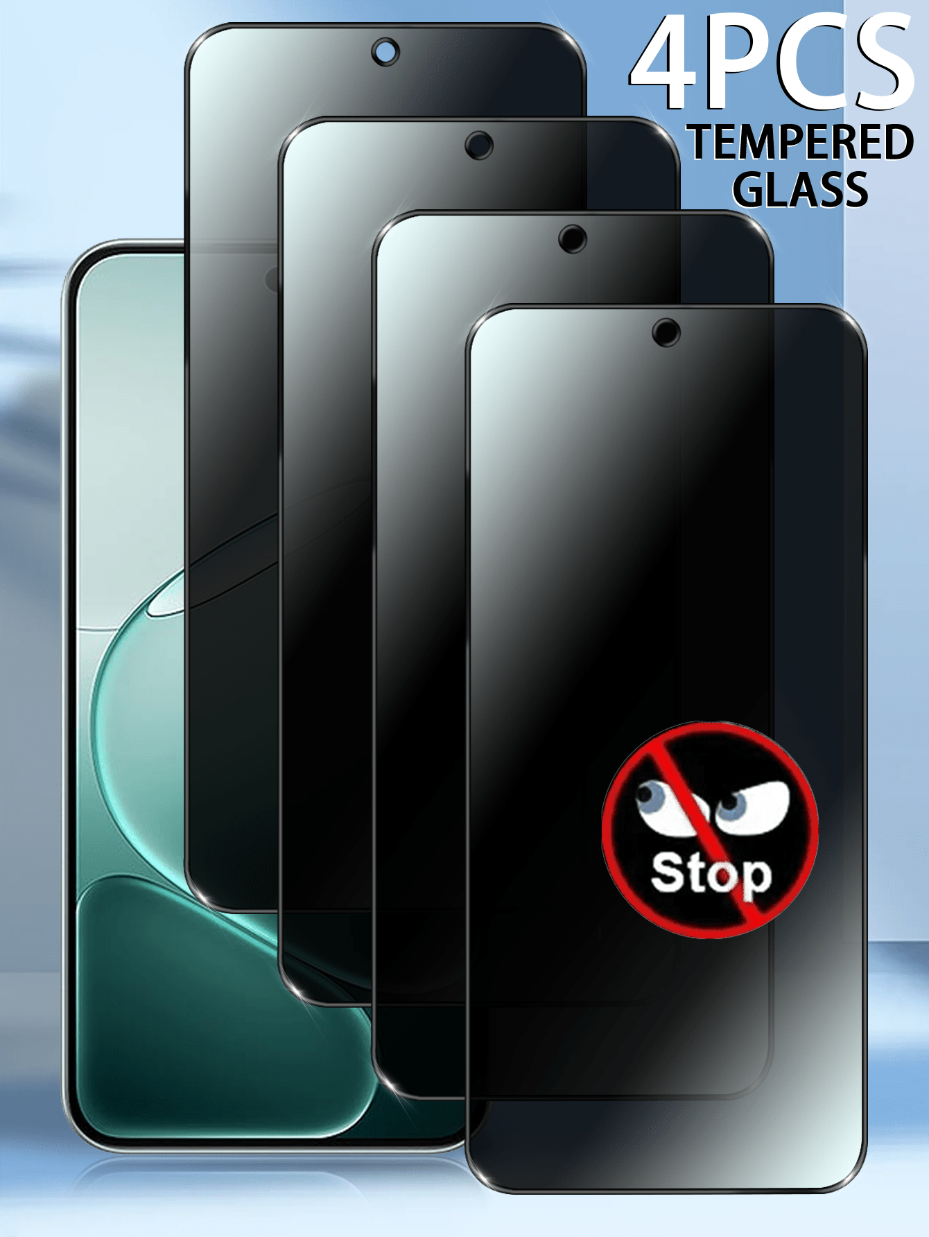 4PCS Anti‑Spy Black Edge Tempered Glass Screen Protector , 30 Degree Privacy Protection, Anti‑Scratch Oleophobic Anti‑Oil Screen Film, Privacy Screen Guard For Smartphone - Black - View 85