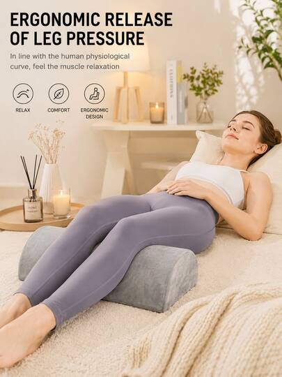 Half Moon Memory Foam Leg & Neck Pillow, Ergonomic Orthopedic Support Cushion For Leg Elevation, Neck, Knee & Ankle Support, Comfortable Bolster Pillow For Side Sleeping, Salon, Spa, Home Use, Gift For Women & Therapists