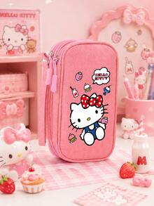 SANRIO 1個 Hello Kitty 印花數位收納袋，可愛多層拉鍊電子收納包，附腕帶，適用於電纜、耳機、卡片和小物品 - 彩色 - 查看 11