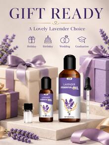 Óleo Essencial de Lavanda 100% Puro, 3 Tamanhos 100ml 30ml 10ml, Adequado para Difusores, Pedras Difusoras, Umidificadores, Velas, Quarto, Carro, Sala, Banheiro, Decoração de Casa, Suave e Fresco, Sem Álcool - óleo essencial de lavanda - Visão 8