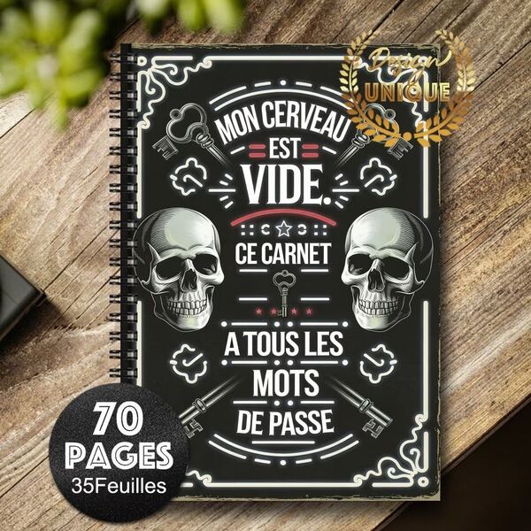 1pc Password Notebook, For Internet And Computer Login, Vintage Design French Version Password Planner, Suitable For Home Or Office, Record Website Usernames, With Vintage Skull And Key Pattern, Back To School Supplies, Agenda 2026 2027