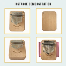 Smile Pattern 9-Tone Thumb Piano, Wooden Kalimba, Pre-Tuned, Portable Handheld Performance, Suitable For Beginners/Party Performance/Also A Great Gift For Family And Friends - Apricot - View 4