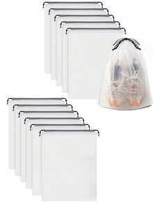 حقيبة تخزين بلاستيكية شفافة، حقيبة تعبئة أحذية للسفر محمولة، حقيبة أحذية مقاومة للماء، حقيبة أحذية برباط سحب منظمة، للرجال والنساء - شفاف - مشاهدة 13