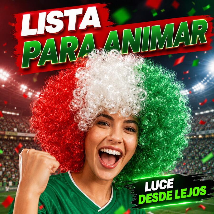 Peluca Rizada Estilo Afro de 3 Colores para Fiestas, Disfraces, Carnaval y Cosplay - Multicolor - View 1