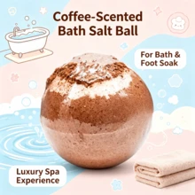 Bombas de baño de café, aroma rico a café, limpieza suave de la piel, se disuelve en agua, ingredientes suaves, adecuado para todo tipo de piel, unisex, para bañarse, remojo de pies, SPA en casa, regalo de cumpleaños, regalo de vacaciones, favor de boda, regalo de fiesta, artículo favorito de las niñas, relleno de regalo - Bola de sal de baño de café individual - Ver 3