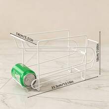 1 Pack, Double Layer Widened Large Capacity Beverage Storage Rack, Sliding Roller Design For Easy Access, Stable Anti-Toppling, Hollow Drainage To Keep Cans Dry, No Assembly Required, Rust-Proof & Scratch-Resistant, Strong Load-Bearing Not Easy To De - View 6