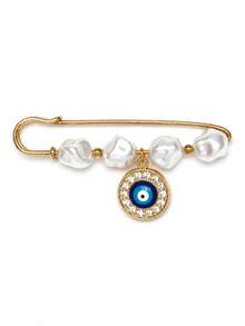 1pc Fashionable Oil Drip Eye Decor Alloy Pendant Brooch Suitable For Men And Women Daily Wear - Multicolor - View 7