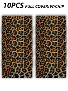 1/2/4/5/10pcs Realistic Leopard Print Credit Card Stickers, High-End Texture DIY Stickers, Same Style As Beauty Bloggers, Must-Have For Leopard Print Lovers, Decoration For Transit Cards, Campus Cards, Credit Cards - Multicolor - View 21