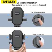 TAFDIUR Dudukan Ponsel Mobil, Dudukan Ponsel Tipe Tekan Ventilasi Udara, Buka/Tutup Sekali Klik, Pengoperasian Satu Tangan, Braket Navigasi, Kait Silikon Lebar, Dudukan Ponsel Mobil Universal - Beraneka warna - View 8