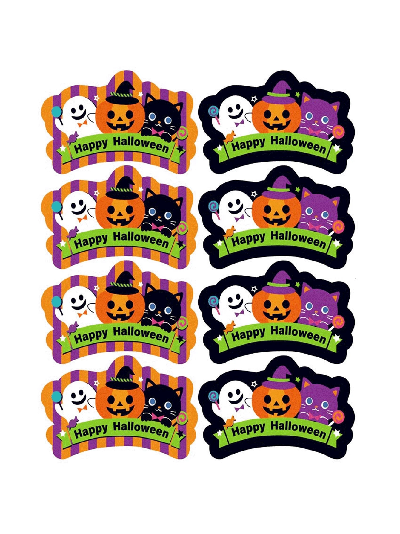 40/80pcs Halloween Pumpkin Ghost Stickers Labels Self-Adhesive For Envelope Sealing, Party Gift Decoration, Halloween Trick Or Treat, School Party - Multicolor - View 1