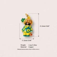 1pc Fruit Cat Pendant, Exquisite Cute Style, 14K Gold Plated, Copper Material, Suitable For DIY Charm Bracelet Pendant, Necklace Pendant, Women's Jewelry - Multicolor - View 9