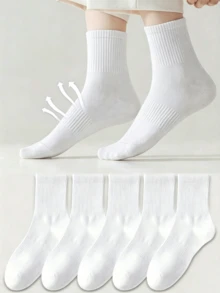 10 Pares de Meias Invisíveis Femininas, Meias Invisíveis Brancas Fofas, Presente de Natal - Branco - Visão 1