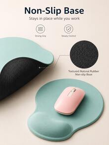 Small Silicone Mouse Pad With 3D Wrist Rest, Soft Non-Slip Desk Mat, Compact Ergonomic Wrist Support Pad For Home Office, Laptop, Computer, Gaming, Study, Workstation And Desktop Accessories - One Size - View 8