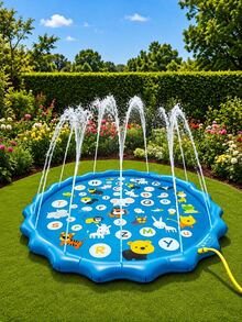 This Extra Large Luxury Outdoor Toy Measures 100cm/39.37 Inches. This Summer Yard Water Toy Is Both A Portable Swimming Pool And Includes An A To Z Alphabet Learning Toy As Well As A Water Spray Mat. - Multicolor - View 6