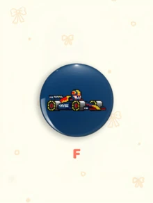 1pc/6pcs 4.4cm F1 Racing Pixel Art Button Pin Badge, Race Car Themed Brooch Pins, Decor Accessories For Clothes Backpack Lanyard Holiday Gift, Back To School Gift - Multicolor - View 12