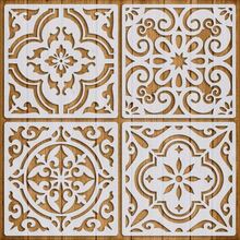 4pcs Moroccan Tile Stencil Set, 6X6 Inch Reusable Painting Stencils, Geometric Stencils, DIY Craft Project Stencils, Suitable For Fabric, Canvas, Furniture And Home Decor - Sets - View 5
