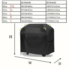 210D Outdoor BBQ Grill Cover, Waterproof Dustproof UV Resistant Barbecue Protector With Handles & Snap Fasteners, Comes With Storage Bag For Garden Camping Picnic - Handle - View 1