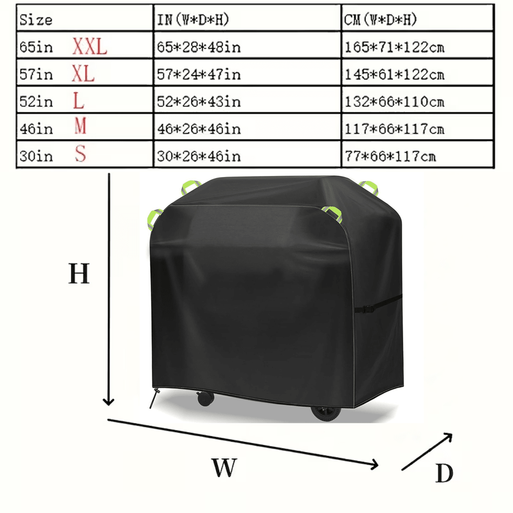 210D Outdoor BBQ Grill Cover, Waterproof Dustproof UV Resistant Barbecue Protector With Handles & Snap Fasteners, Comes With Storage Bag For Garden Camping Picnic