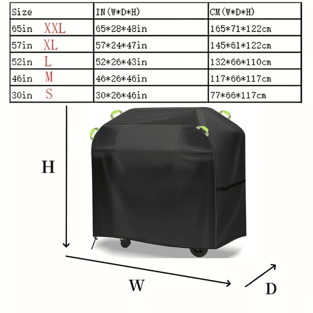 210D Outdoor BBQ Grill Cover, Waterproof Dustproof UV Resistant Barbecue Protector With Handles & Snap Fasteners, Comes With Storage Bag For Garden Camping Picnic - Handle - View 1