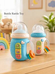 1 pieza Juguete sonajero para bebé con chupete educativo con luz, música y sonido para calmar a bebés recién nacidos y niños pequeños - Rosa - Ver 3
