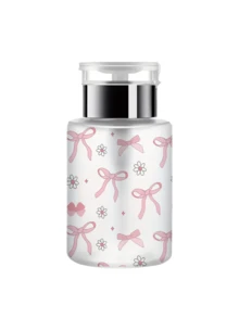 60ml/150ml Nail Art Pump Bottle, Transparent Pump Bottle With Pink Bow Pattern, Alcohol Nail Polish Remover Storage Container, Large Capacity Makeup Remover Refillable Bottle With Pump Head, Acetone Container Travel Bottle, Cosmetic Accessories Essential For Dorm And Bathroom - Multicolor - View 10
