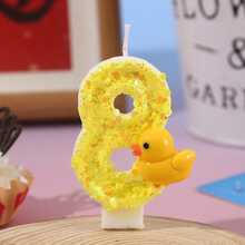 3D Mini Yellow Duck Theme Candles, Cake Decor, 0-9 Number Candles, Cake Toppers, Birthday Party Cake Decorations 0-1-2-3-4-5-6-7-8-9 - Style a - View 23